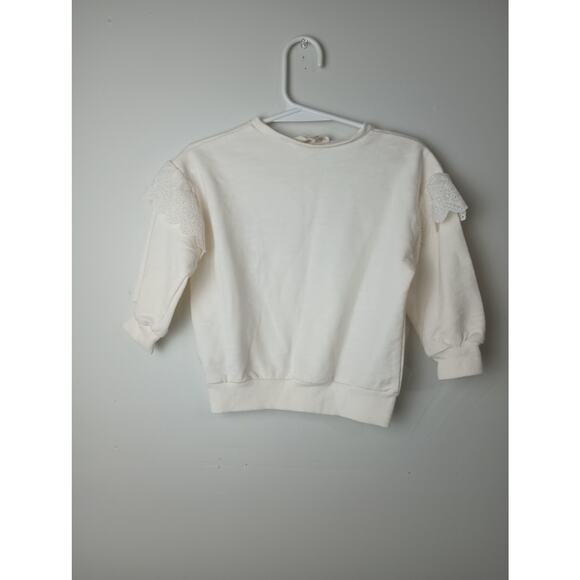 Jessica Simpson White Purple Love Sweatshirt Toddler Size 2T Ruffle Crew Neck - Picture 4 of 4